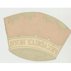 Piccadilly Hotel - London W.1 / Great Britain (Vintage Luggage Label)