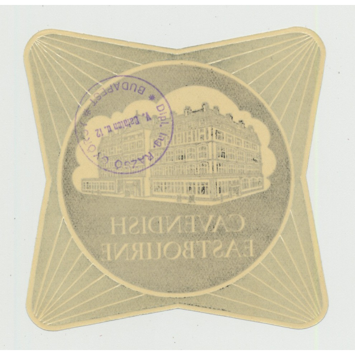 Hotel Cavendish - Eastbourne / Great Britain (Vintage Luggage Label)