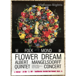 Albert Mangelsdorff - Folk Mond & Flower Dream (Rare Vintage Concert Poster 1960s)