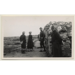 Dixmude: Le Roi & La Reine A La Tranchée De La Casbah WW1 (Vintage Photo 1917)