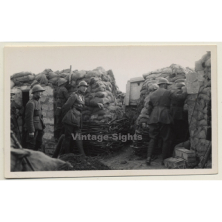 Dixmude: Le Roi A L'Extrême Pointe Du Boyau De La Mort WW1 (Vintage Photo 1917)