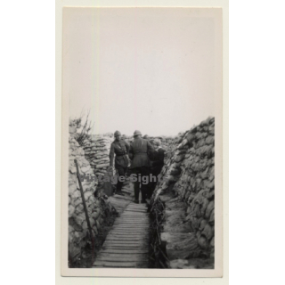 Dixmude: Le Roi & La Reine Au Boyau De La Mort*2 WW1 (Vintage Photo 1917)