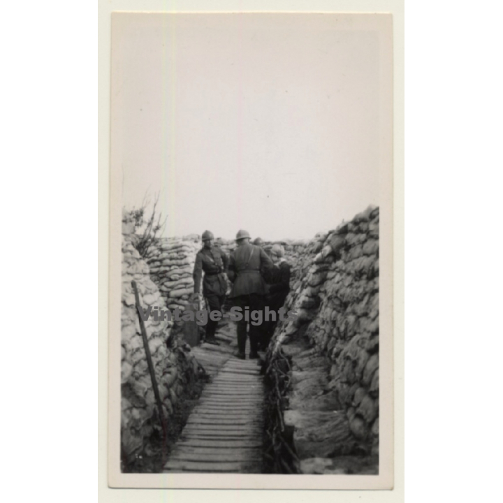 Dixmude: Le Roi & La Reine Au Boyau De La Mort*2 WW1 (Vintage Photo 1917)