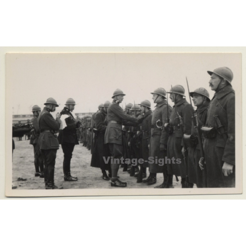 Belgium: Le Roi Albert I Décore Des Soldats WW1 (Vintage Photo 1916)