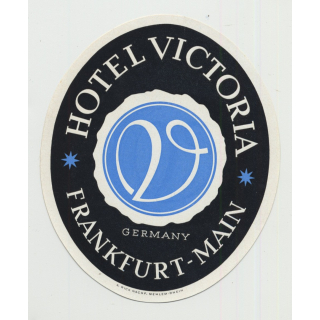 Hotel Victoria - Frankfurt-Main / Germany (Vintage Luggage Label)