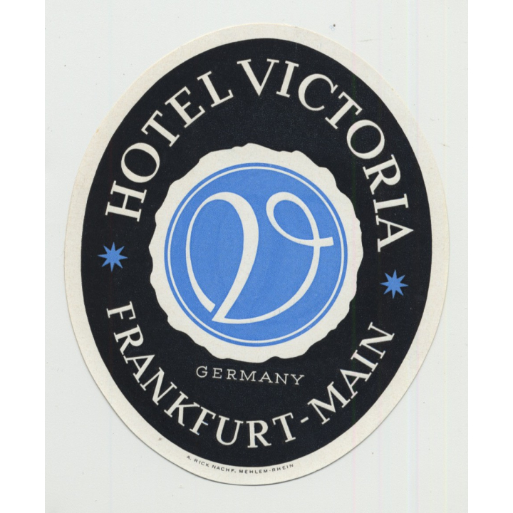 Hotel Victoria - Frankfurt-Main / Germany (Vintage Luggage Label)