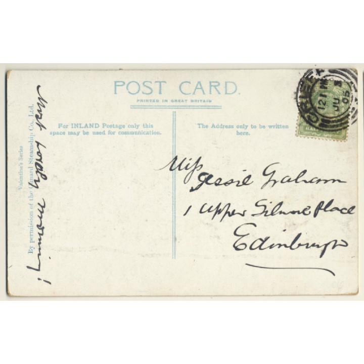 Cunard Line: R.M.S. Campania / Steamer (Vintage PC 1905)
