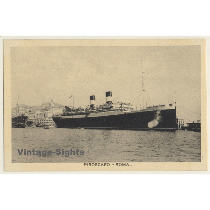 Piroscafo Roma - Postcard Ship / Steamer (Vintage PC 1920s)
