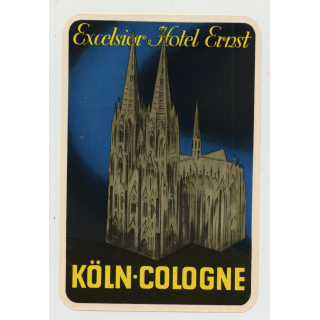 Excelsior Hotel Ernst - Köln-Cologne / Germany (Vintage Luggage Label)