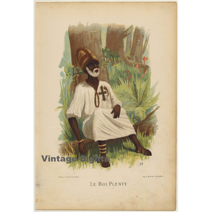 P. Belloguet: Le Roi Plenty / Ethnic (Vintage Chromolithography 1891)