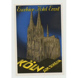 Excelsior Hotel Ernst - Köln Am Rhein / Germany (Vintage Luggage Label)