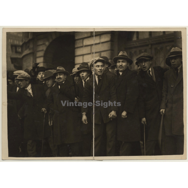 Gent / Gand: Manifestation Contre Flamandistes / Protesters (Vintage Press Photo 1922)