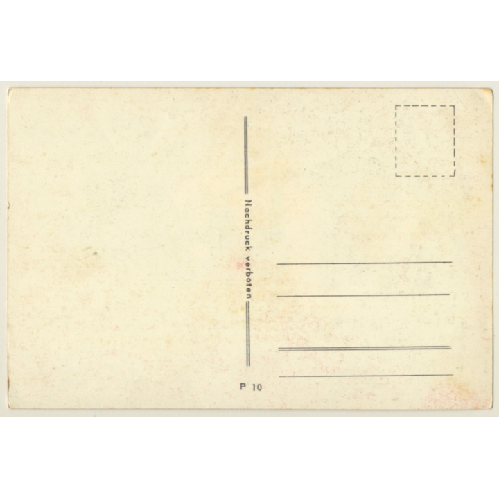 Brunette Pin-up On Designer Rattan Chair / Risqué - Erotica (Vintage PC 1960s)