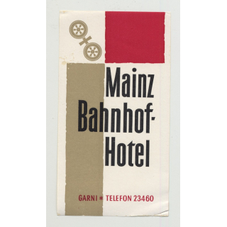 Mainz Bahnhof-Hotel / Germany (Vintage Luggage Label)