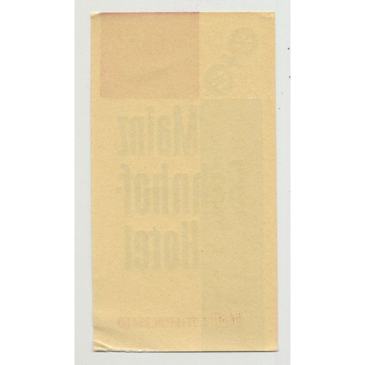 Mainz Bahnhof-Hotel / Germany (Vintage Luggage Label)