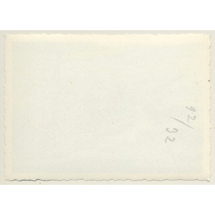 Snapshot: Man & 2 Nude Females In The Surf / Boobs (Vintage Photo ~1950s/1960s)