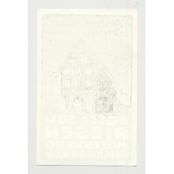 Hotel Zum Riesen - Miltenberg Am Main / Germany (Vintage Luggage Label 1940s)