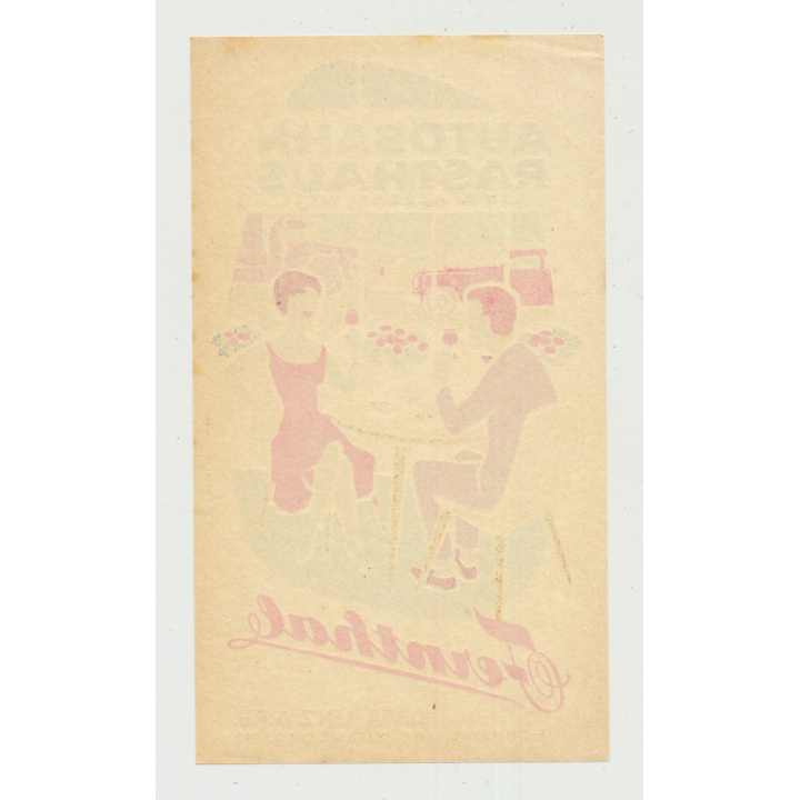 Autobahn Rasthaus Fernthal - Asbach / Germany (Vintage Luggage Label)