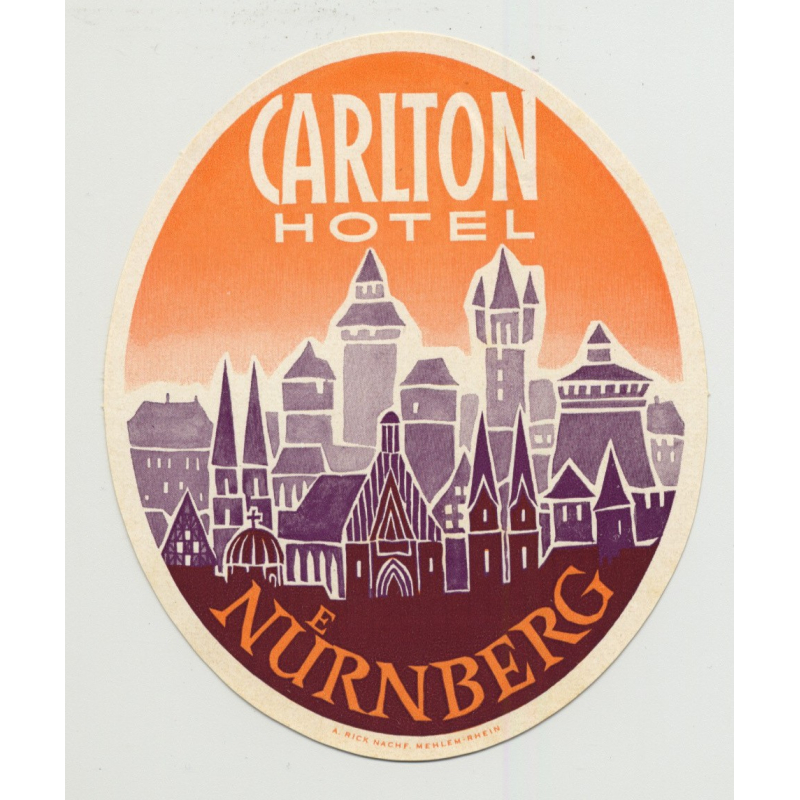 Carlton Hotel - Nürnberg / Germany (Vintage Luggage Label)