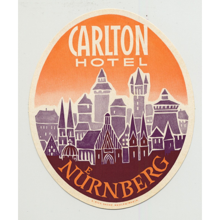 Carlton Hotel - Nürnberg / Germany (Vintage Luggage Label)