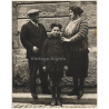 Nice Portrait Of French Father, Mother & Daughter (Vintage Photo ~1910s)