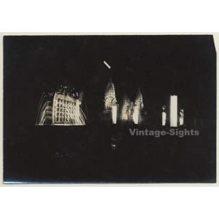 Paris: Exposition Coloniale 1931 Section Indo-Chine Angkor Wat Illuminé (Rare Vintage Photo)