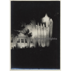 Paris: Exposition Coloniale 1931 Palais De L'A.O.F. Illuminé*2 (Rare Vintage Photo)