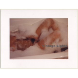 R.Folco: Artistic Nude Study Of Female In Bubble Bath (Vintage Photo France 1980s)