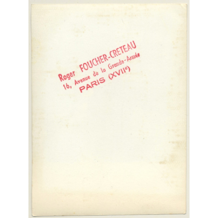 Rear View Of Natural Kneeling Nude Woman In Patio (Vintage Photo France ~1960s)