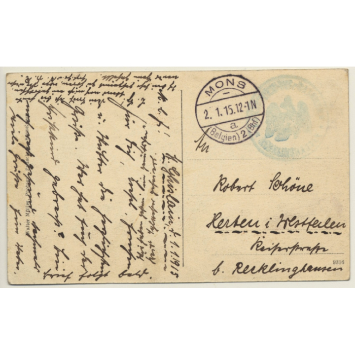 Kriegsgefangene Franzosen Im Sennelager WW1 (Vintage PC 1915)