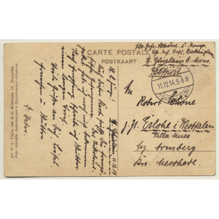 Prisonniers Francais À La Gare D'Etterbeek WW1 (Vintage PC 1914)