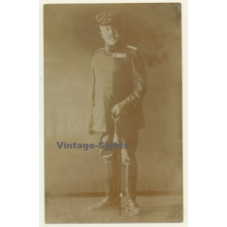WW1: Portrait Of German Major Schmölder (Vintage RPPC 1914)
