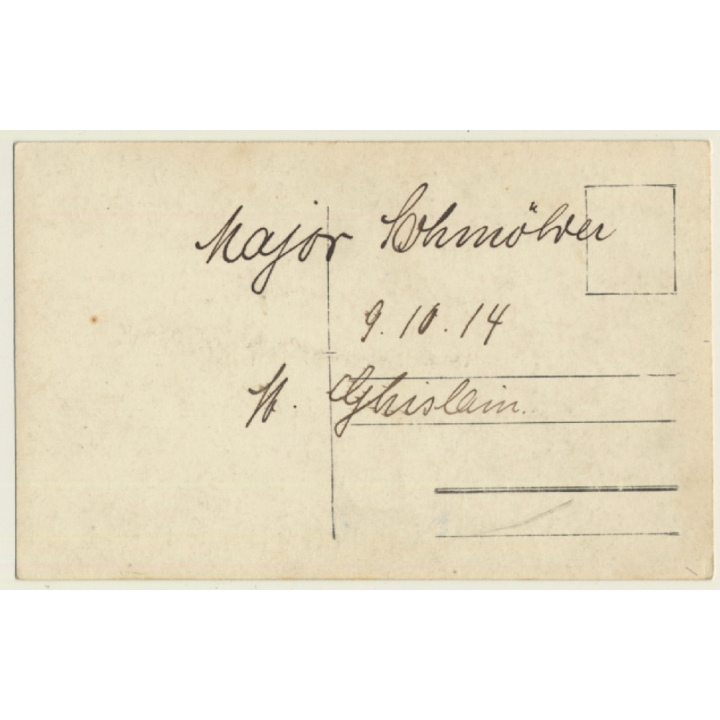 WW1: Portrait Of German Major Schmölder (Vintage RPPC 1914)