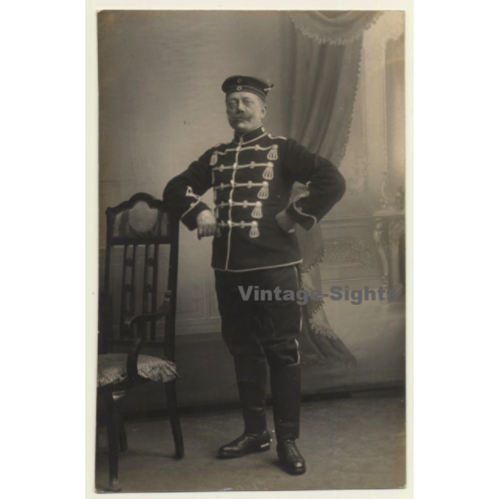 C. Unverdroß / WW1: Portrait Of Unknown German Soldier (Vintage RPPC ~1915)