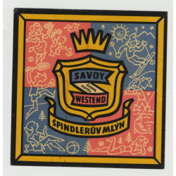 Hotel Savoy Westend - Spindleruv Mlyn / Czechoslovakia (Vintage Luggage Label)