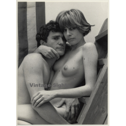 Jerri Bram (1942): Nude Study Of Natural Couple*3 (Large Vintage Photo ~1970s)
