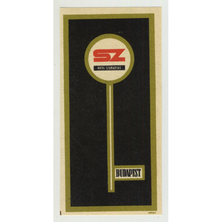 Hotel Szabadsag - Budapest / Hungary (Vintage Luggage Label)