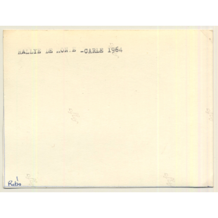 Rallye Monte Carlo 1964: N°176 Alfa Romeo Giulia TI / Allegrini (Vintage Photo)