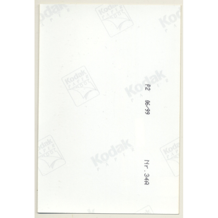 Slim Blonde Semi Nude In Staircase / Eyes (Vintage Photo Germany ~1990s)