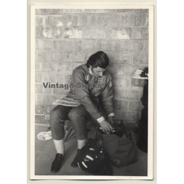 Nivelles-Baulers GP Formula 1: N°17 Graham Hill In Pit / Brabham Ford (Vintage Photo 1972)