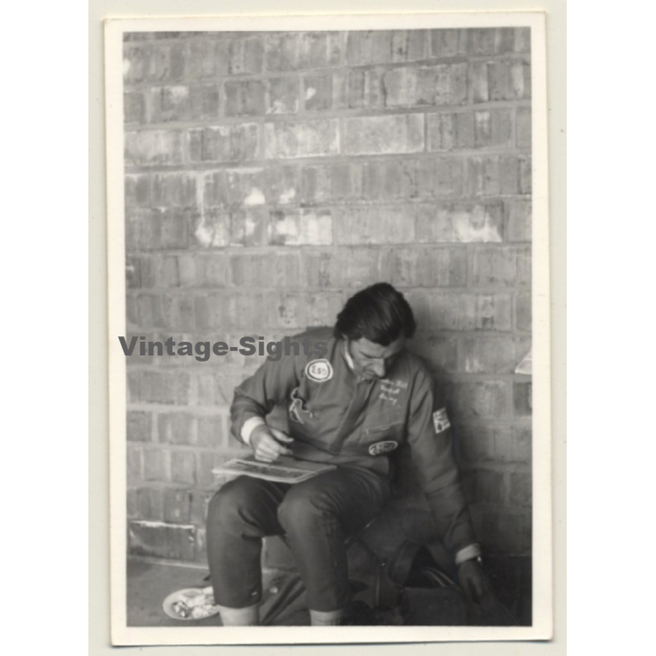 Nivelles-Baulers GP Formula 1: N°17 Graham Hill In Pit*2 / Brabham Ford (Vintage Photo 1972)