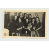 Group Of Females With Teddy Bear (Vintage Photo ~1930s)