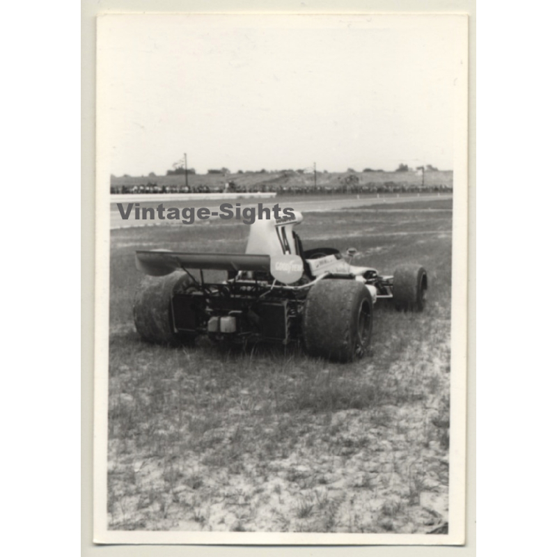 Nivelles-Baulers GP Formula 1: N°14 Mike Beuttlers' March Ford After Spinning Off Track (Vintage Photo 1972)