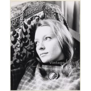 Jerri Bram (1942): Portrait Of Pretty Dreamy Female (Vintage Photo ~1970s)