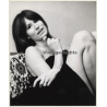 Jerri Bram (1942): Pretty Brunette Female Covered By Black Blanket (Vintage Photo ~1970s)