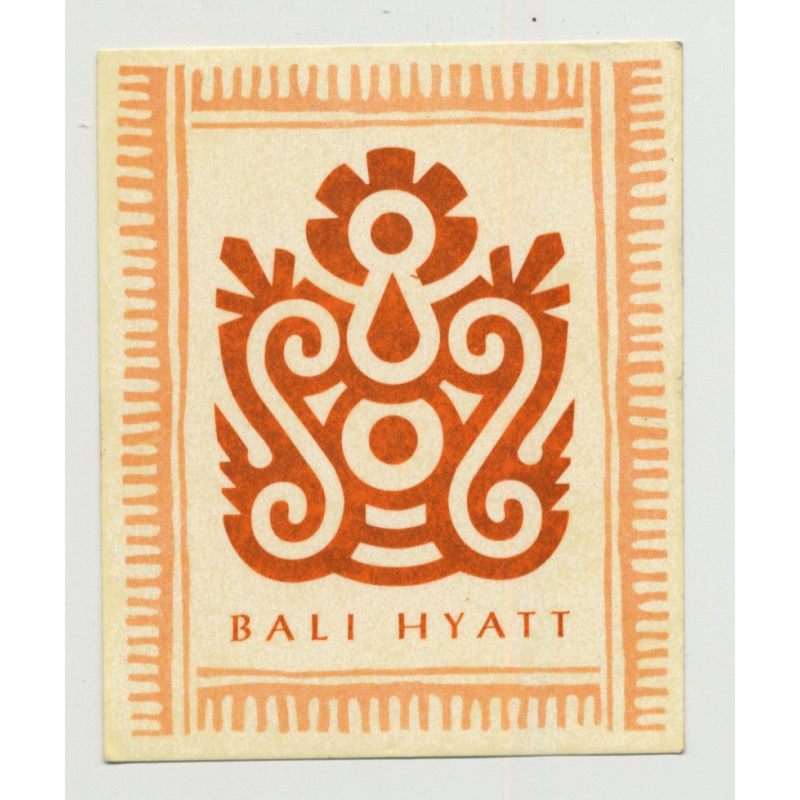Bali Hyatt - Bali / Indonesia (Vintage Self Adhesive Luggage Label)
