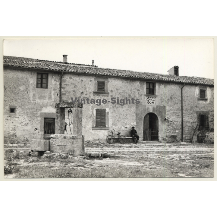 Mallorca Impressions: Finca Facade*2 / Old Man - Bicycle (Vintage Photo  ~1960s)