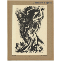 Frans Masereel: La Folie / Der Wahnsinn (Vintage Art Print 1947)