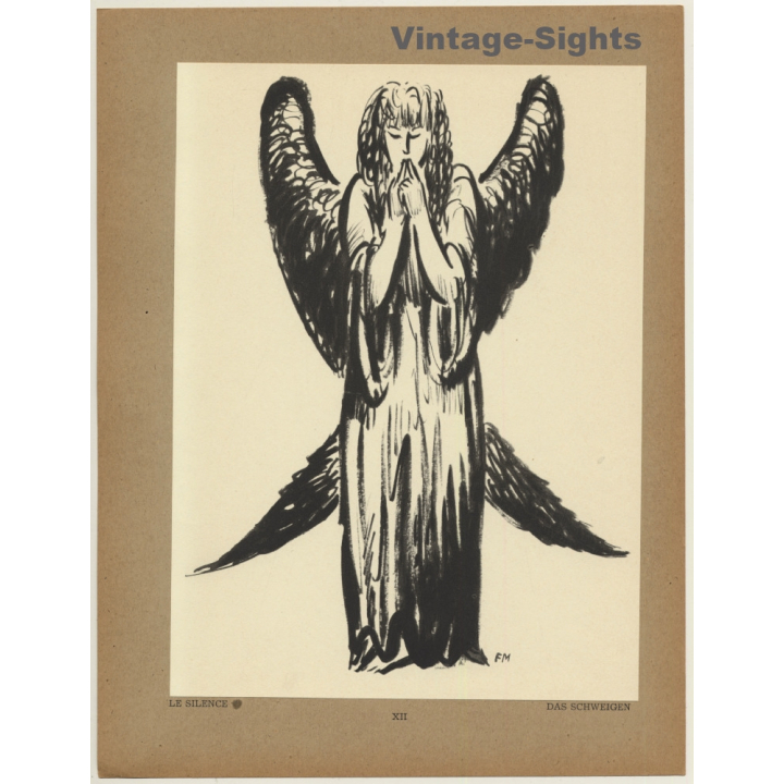 Frans Masereel: Silence / Das Schweigen (Vintage Art Print 1947)