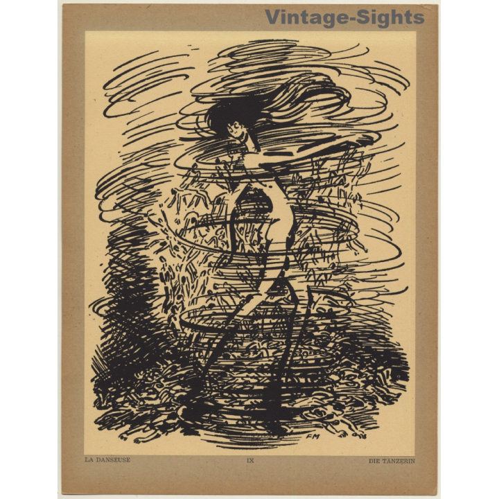 Frans Masereel: La Danseuse / Die Tänzerin (Vintage Art Print 1947)